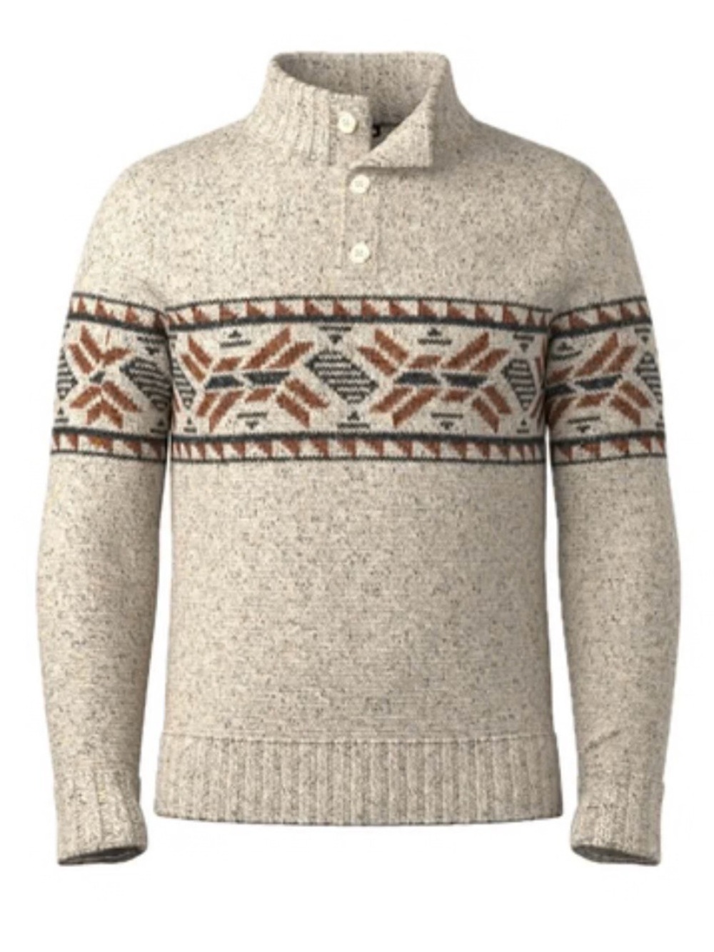 Smartwool Sweater Womens Sz M Merino Wool Alpaca Fair Isle Nordic Henley
